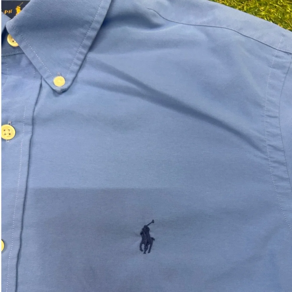 Polo Ralph Lauren Performance Shirt Mens Large Blue Long Sleeve Button Down L